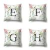 Polyester Pillowcase Green Leaf Decorative Print Pillowcase 26 English Letter Cushion Cover