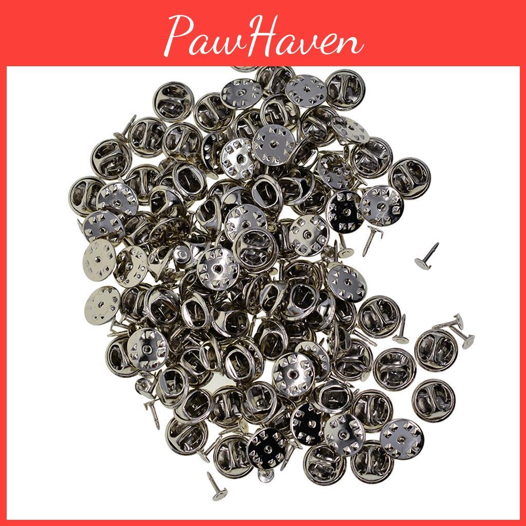 Tie Sets 100 Diy Tacks Butterfly Pinch Back Pins Brooch Findings Silver