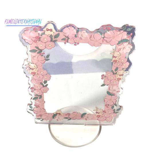 Skiltstativ Ornament - Akryl med uregelmessig bølgekant, Omgivende blomstermønster, 3-tommers album fotokortstativ, Husholdningsbruk