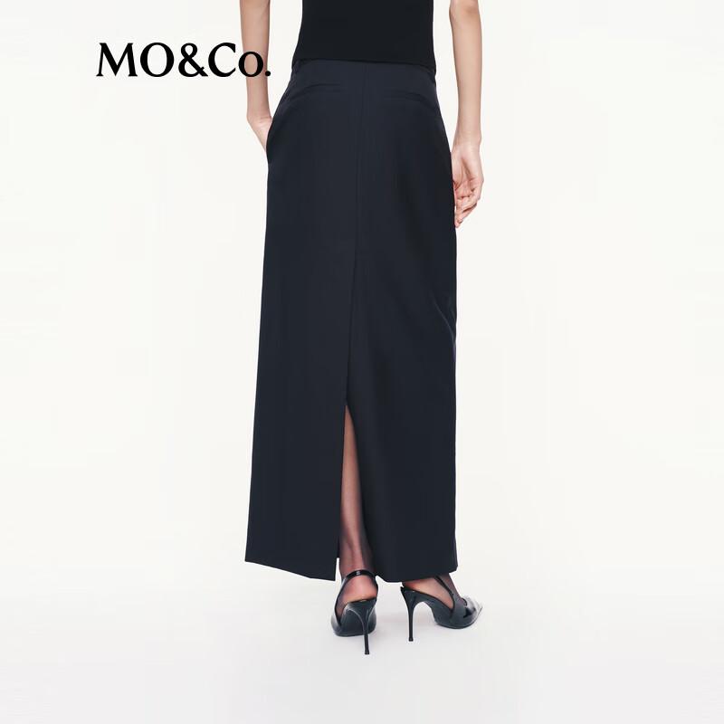 MO&Co. Women's 100% Wool A-Line Long Skirt