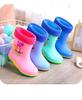 Cartoon Waterproof Kids Rain Boots Warm Cotton Lined Non-Slip Rubber Shoes for Boys Girls Comfortable Toddler Water Shoes