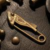 Fish Head Pin Brooch Three-Dimensional Piranha Design Smooth Opening Closing Firm Safety Pin Retro Distressed Alloy Pin Bags Accessories