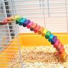 Squirrel Chinchilla Colorful Wooden Gerbil Rainbow Ladder Climbing Stairs Bridge Hamster Toys