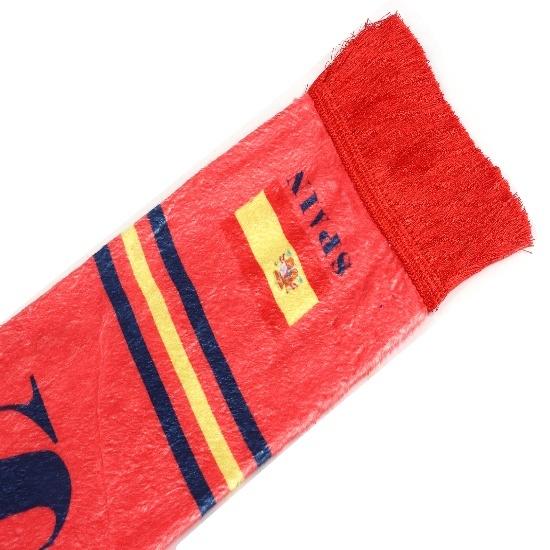 KNK 2026 Soccer Fan Scarf – Double Sided Reversible Football Supporter Scarf with Soft Velvet Feel Muffler Spain