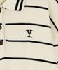 YALE Women'S Y Logo Striped Polo Knit_Ivory