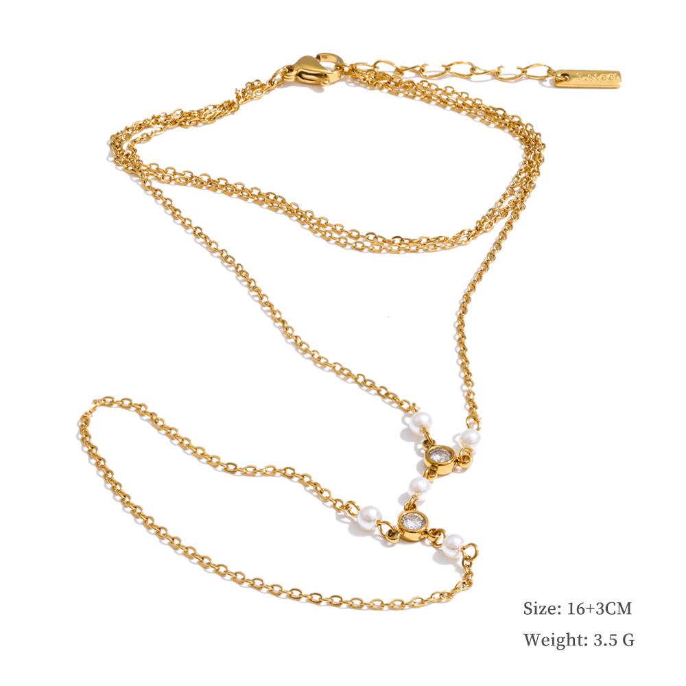 Yhpup Trendy Stainless Steel Zircon Beads Back of Hand Chain Finger Bracelet Fashion Chic Sexy Jewelry Waterproof Wholesale Gift