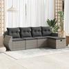 VidaXL Garden Furniture Set 5 Pcs with Grey Cushions Wicker 3325566