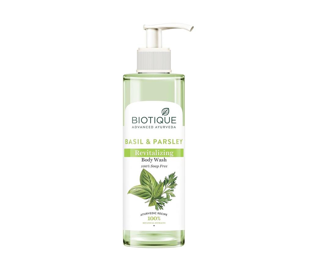 Biotique Basil Parsley Body Wash 200ml For Soft Glowing Skin Natural Brightening Deep Cleansing All Skin Types Botanical Extracts