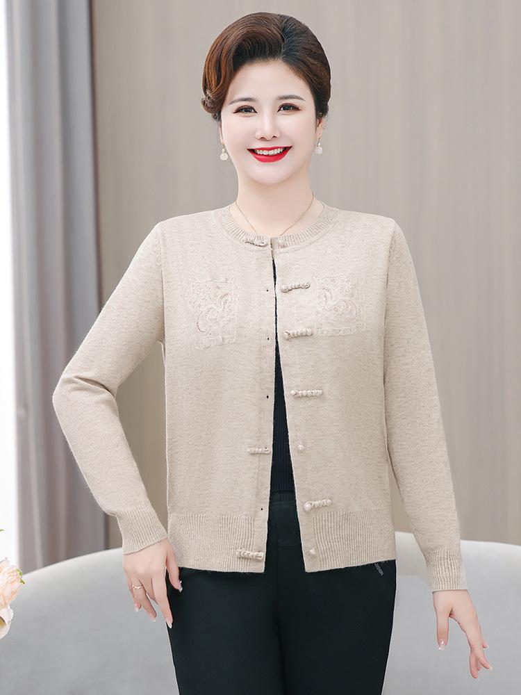 Women's Chinese Style Knit Cardigan for Fall & Winter
