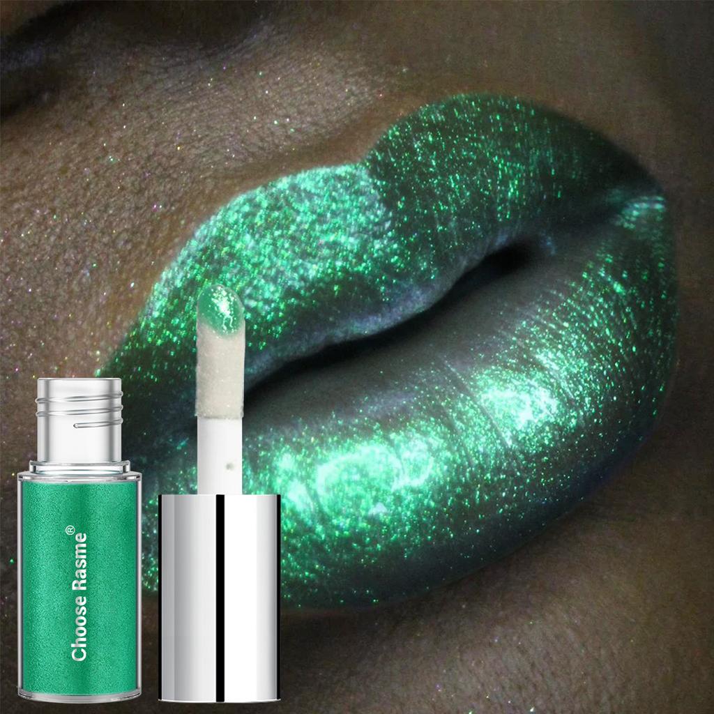 Pearlescent Lip Gloss Lipstick Shining Enchanting Lip Glaze Lasting Ball Party Green Purple