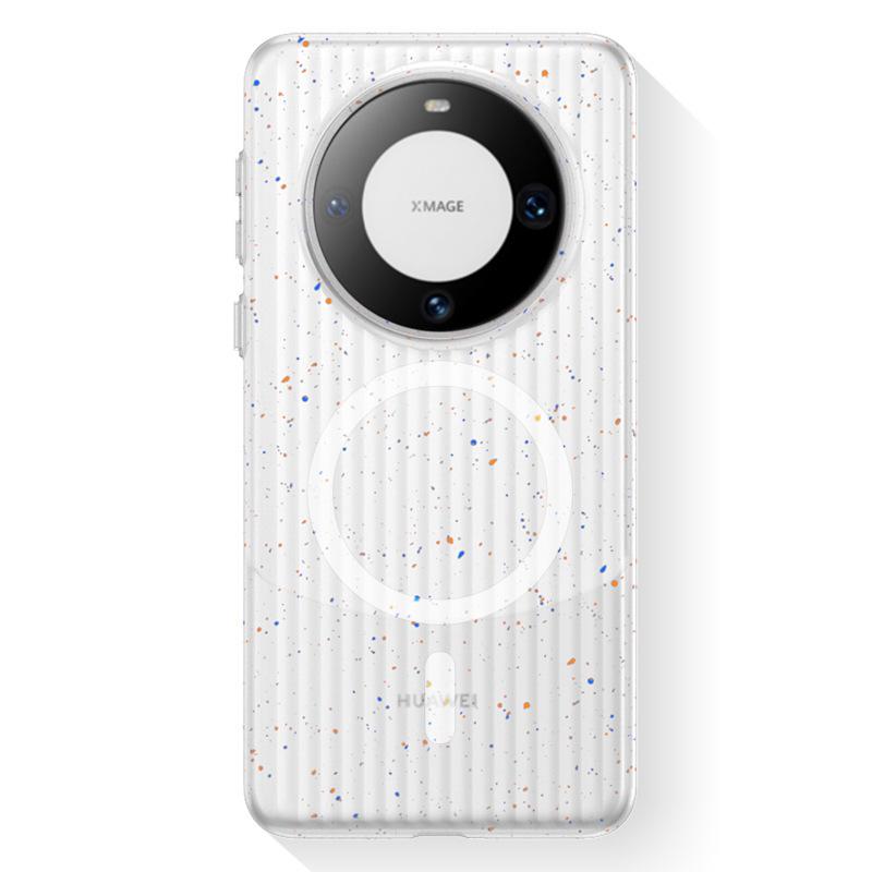 Huawei Mate70 Color-blocking Ink-splashing Phone Case with Matte Corrugated Pattern P70Pro+ Grating Magnetic Suction Protective Case