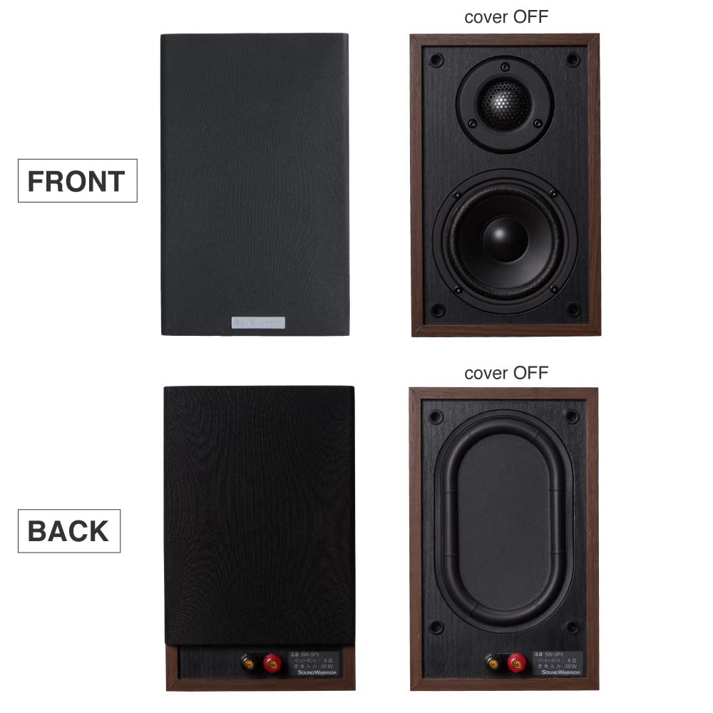 SOUNDWARRIOR Broadband Passive Radiator Equipped with 2WAY Speaker Wooden Small Bookshelf Speaker Droncone SW-SP1