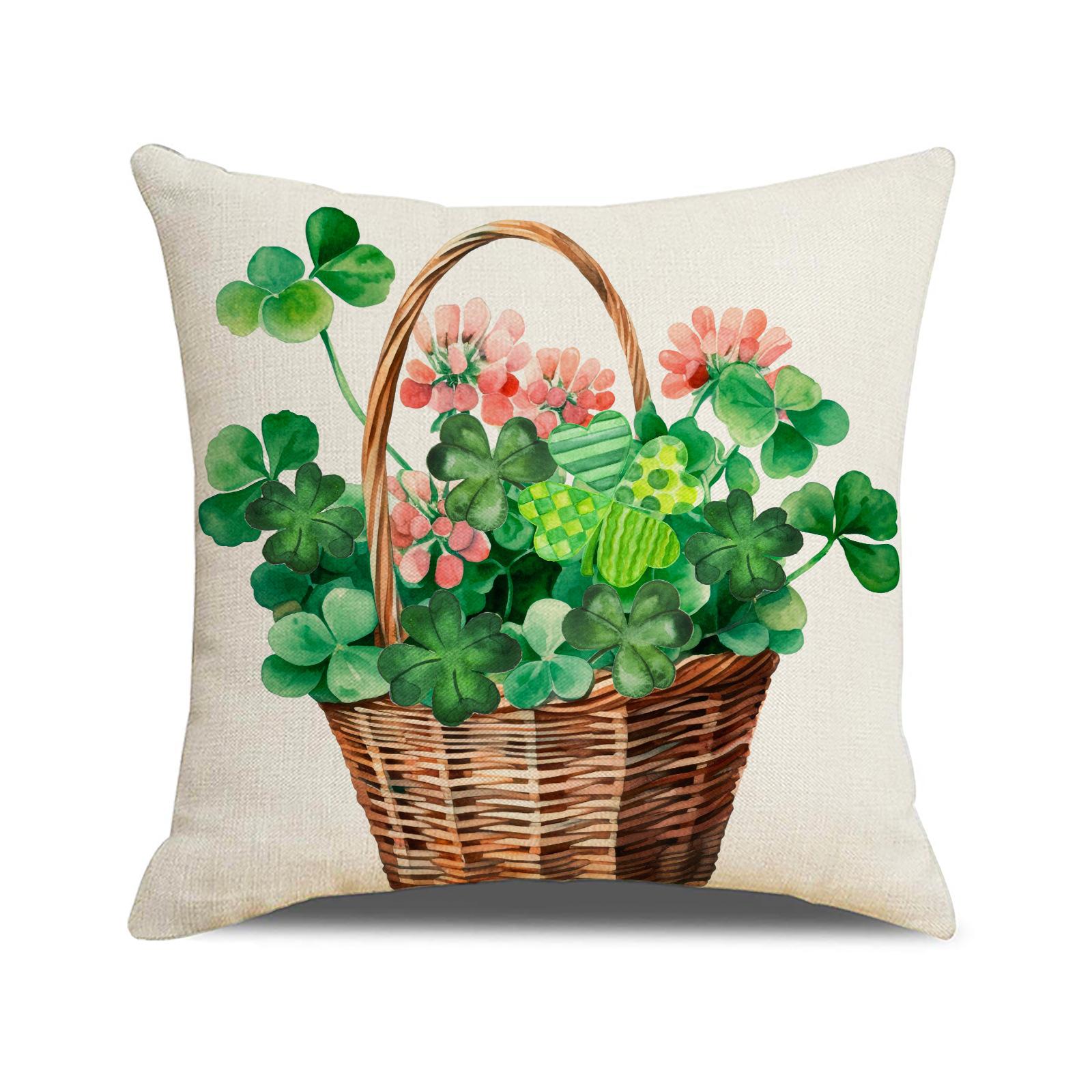 

New St. Pat s Festival Cushion Cover Home Living Room Decorative Cushion Cover Linen Printed Cushion Cover Waist Pillow Cover 45 * 45 (excluding pillow core)
