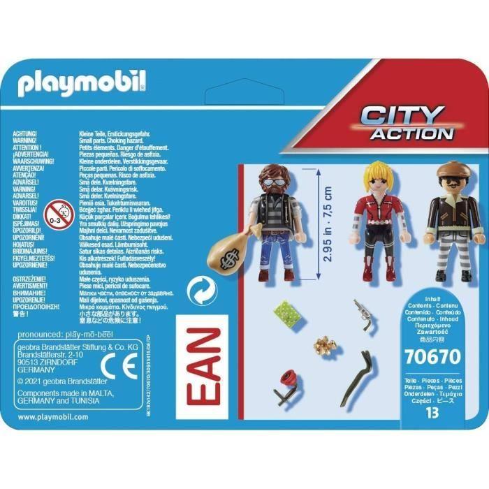 PLAYMOBIL - 70670 - Police Equipe De Bandits - Matériaux Mixtes - Enfant - Multicolore - Mixte - 4 Ans