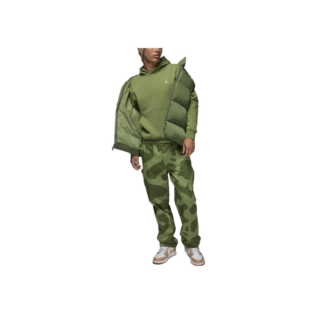 Jordan Solid Color Logo Print Hooded Pullover Fleece Long Sleeve T-Shirt Men Tops Green FJ7775-340