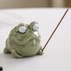 Green Frogs Incenses Burners Ceramics Sculpture for Meditations Room