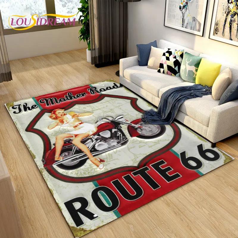 Tarihi Route 66, Ana Yol, mré estrada Alan Kilim, Ev Oturma Odası Yatak Odası Kanepe Paspas Dekor için Halı Halı, Kaymaz Zemin Mat