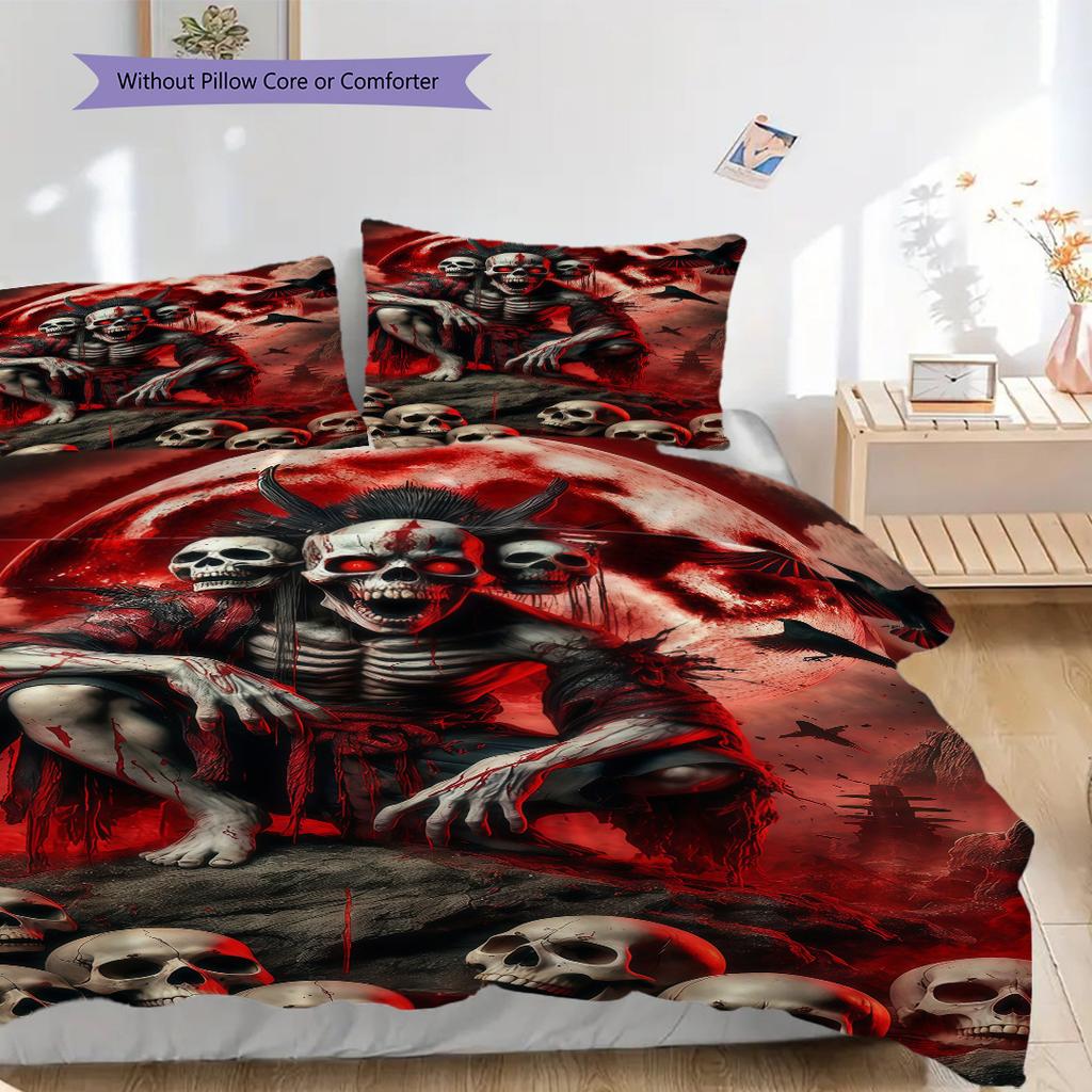 Skull Art Set Threepiece Set 1 Duvet Cover 2 Pillowcase Without Core Bedding Set Duvet Cover And Pillowcase Soft And Comfortable