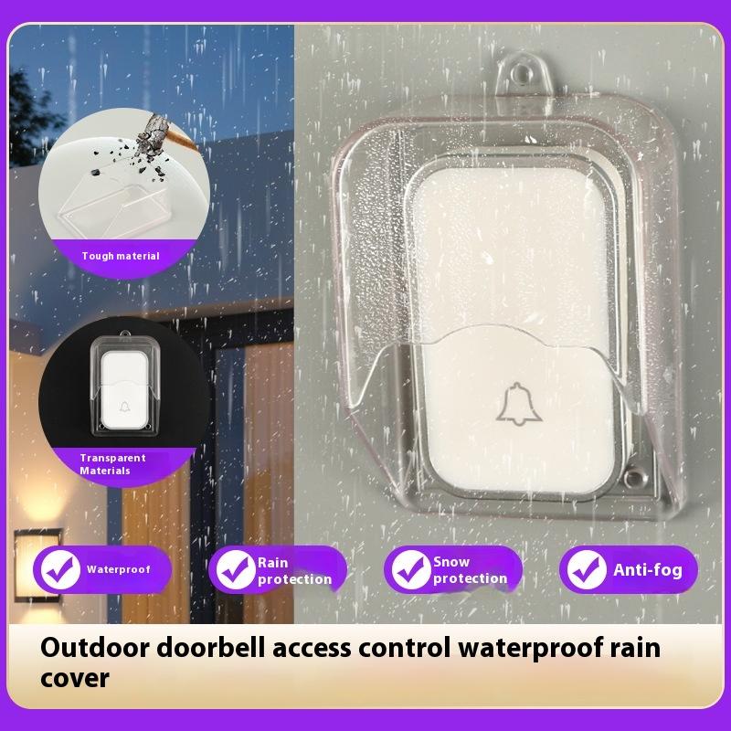 1 Set Wireless Door Bell Chime Button Protective Cover Outdoor Home Doorbell Waterproof Cover Splash Guard Cover