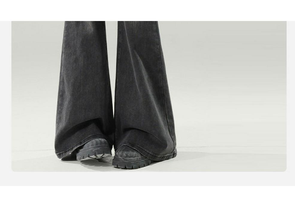 2026 Spring Korean Style High Waist Stretchy Maternity Flare Jeans In Black Gray