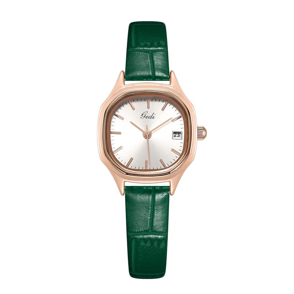 Ladies Niche Light Calendar Waterproof Light Luxury Simple Bamboo Pattern Leather Quartz Watch