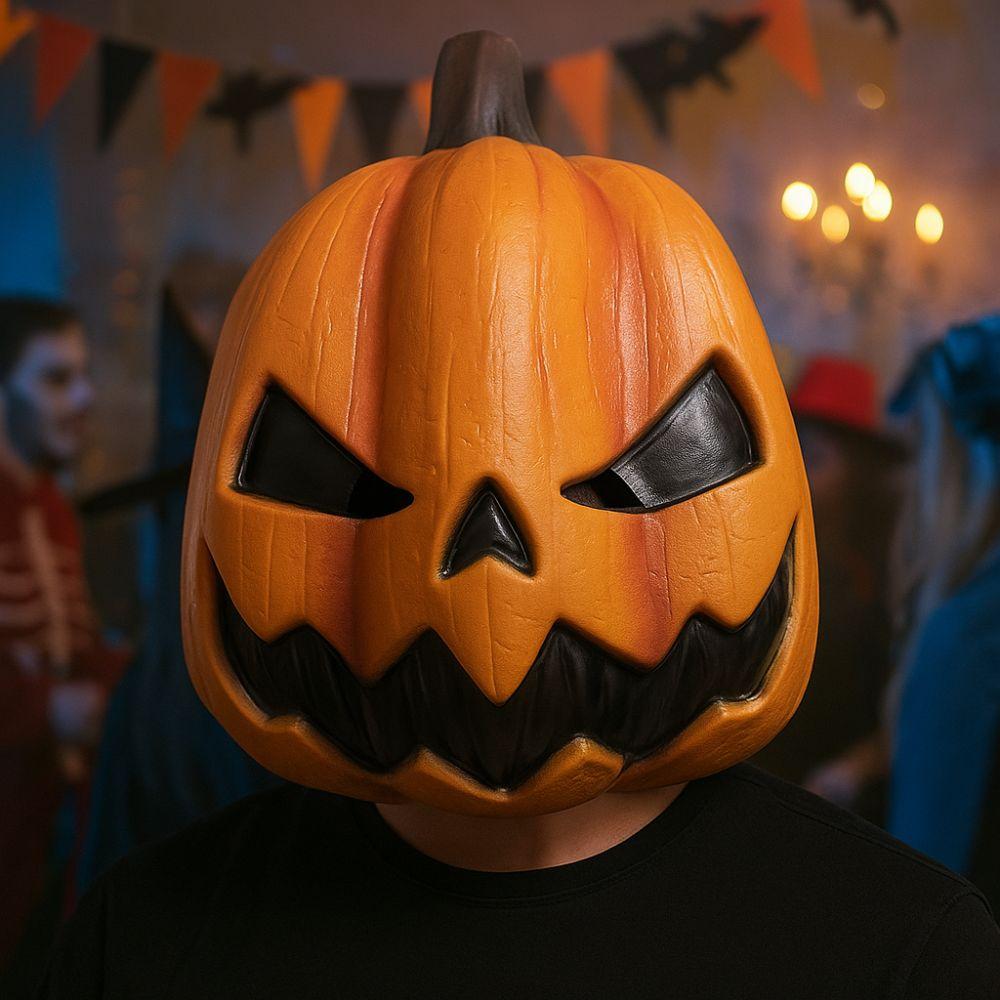 Latex Halloween Pumpkin Head Mask Novelty Trick or Treat Jackolantern Mask Breathable Head Cover Scary Pumpkin Mask