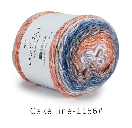 

Pure Cotton Rainbow Crochet Thread Ten-Quarter Cake Weaving Yarn Long Gradient Dyeing for Crafting