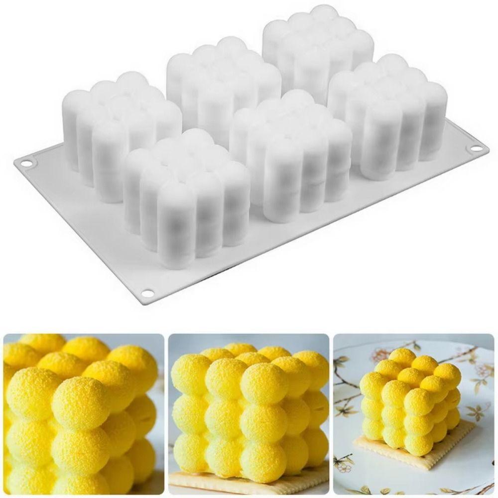 Large Bubble Ball 3D Bubble Cube Mold 6 Cavity Baking Molds DIY Mousse Cake Mold  Chocolate Making