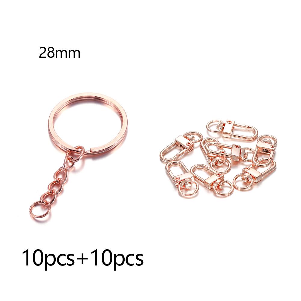 10Pcs Key Ring Key Chain Rhodium Antique Bronze Gold Color 60mm Long Round Split Keychain Keyrings Jewelry Making Bulk Wholesale