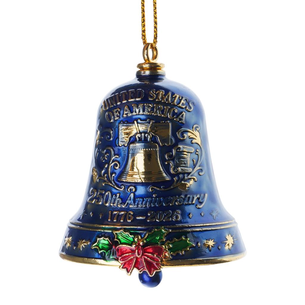 250th Anniversary Commemorative Bell Ornament Patriotic Tribute For Collectors Veterans Outdoor Decor With Easy Install