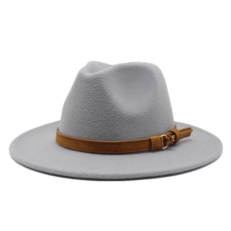Filz-Fedora-Hut mit breiter Krempe für Sommer- und Herbst-Modebegeisterte