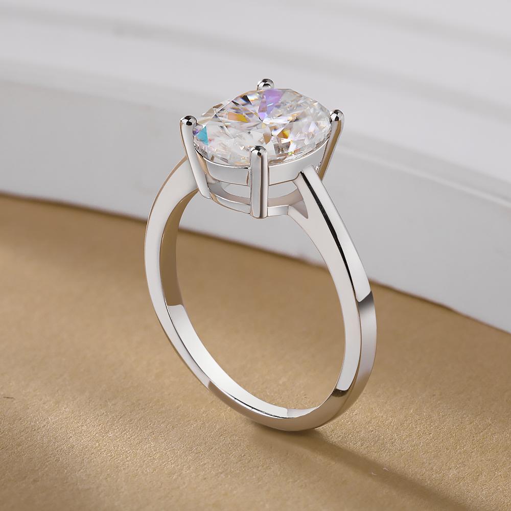 1-4CT Oval Cut Moissanite Rings for Women Sparkling Diamond CopperEngagement Wedding Band Jewelry With Certificate
