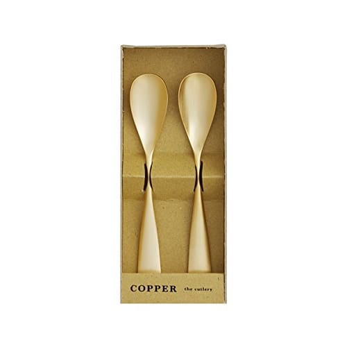 COPPER the cutlery Ice Cream Spoons, Gold Matte, Couple's Set, Gift Boxed, Melts and Scoops with Hand Heat, Thermally Conductive, Pure Copper, Made by