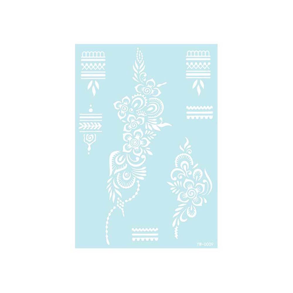 Wedding Tool Luminous Henna Tattoo Sticker White Body Art Sticker Lace Temporary Tattoo  Girls