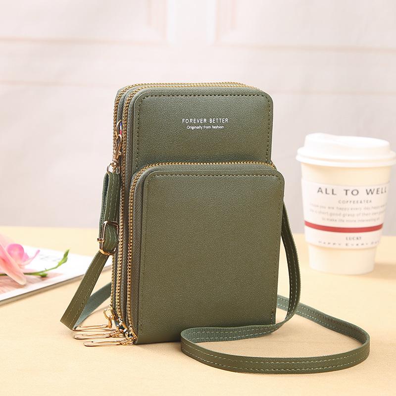 KaiTingu Mobiele telefoontas Kleine crossbodytas Mobiele telefoontas Mode Dagelijks gebruik Kaarthouder Mini-schoudertas voor dames donkergroene kleur