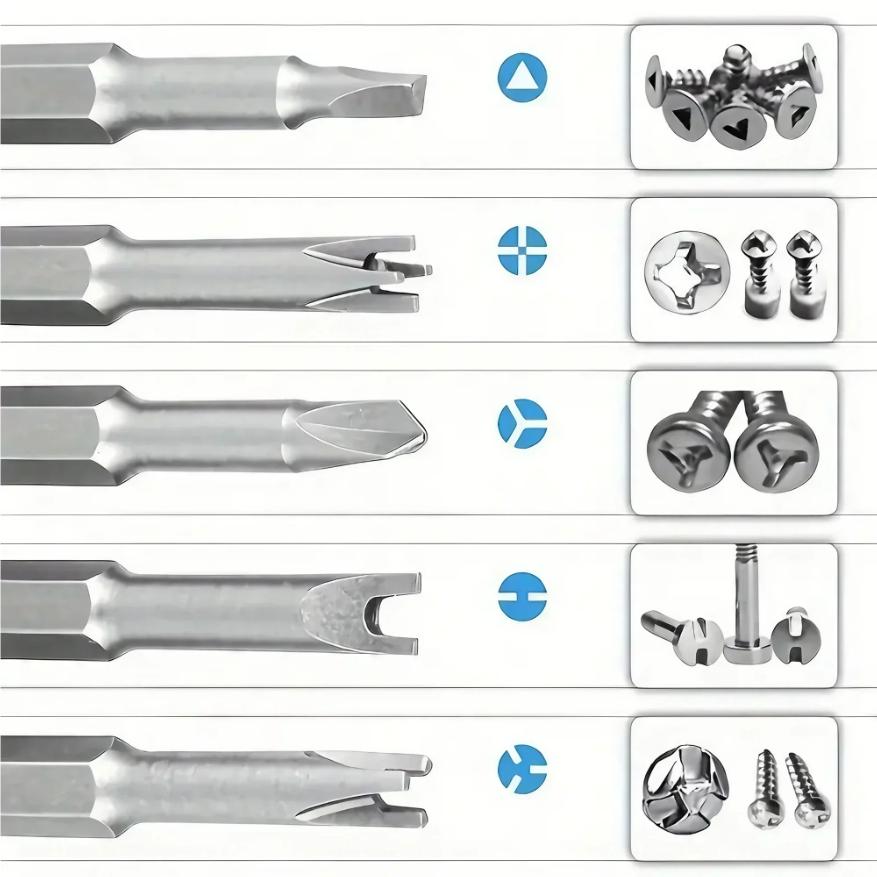 5/7/13pcs Special-shaped Screwdriver Set, 50mm Magnetic Chrome-Vanadium Bits for Repair, Y-Type Triangle Cross 3-Point