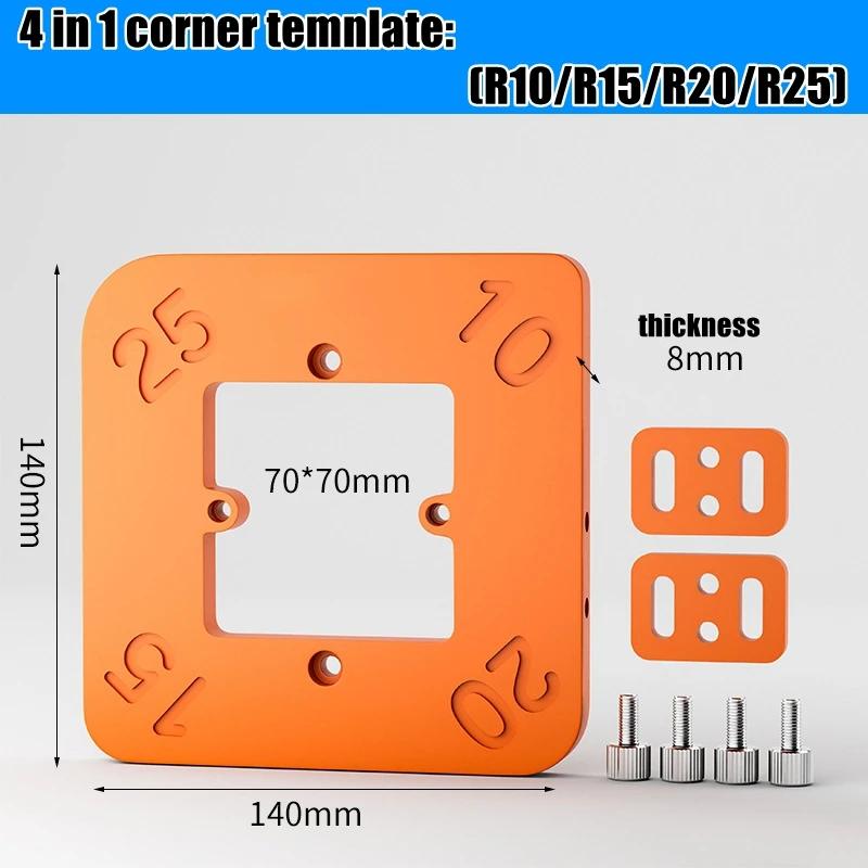 Router Corner Radius Templates Jig R10 R50 for Woodworking Curved Corners Milling Circular Radian Tool