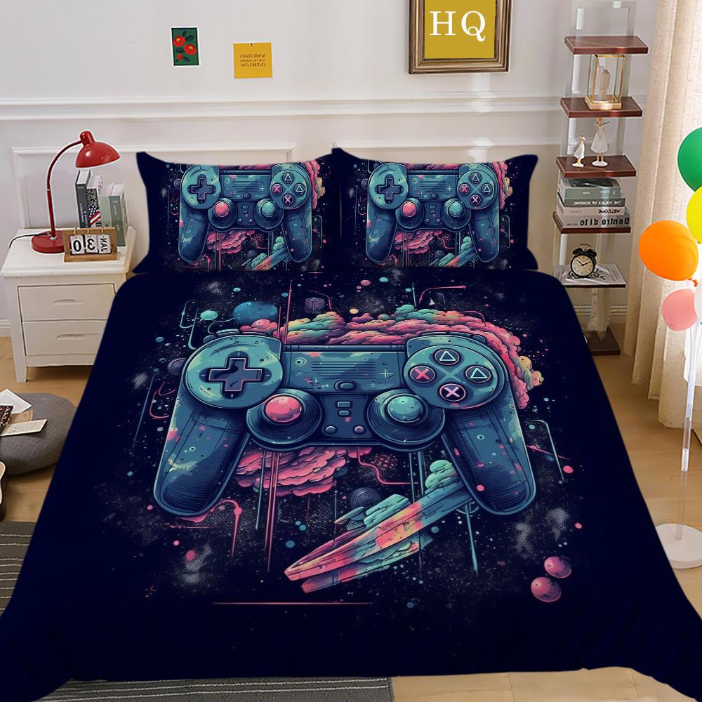 

Чехол для постельного белья в игровом стиле, комплект постельного белья размера «queen-size», захватывающий комплект постельного белья King Twin Size, комплект пододеяльников для мальчиков и девочек EU Single 135x200cm