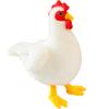 Peluche Coq Blanc Réaliste Poulet Rempli Doux Mignon Poulet à Os Noir Poupée pour Cadeau d'Enfant 40cm