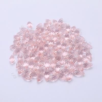 100x Colgantes de cuentas de cristal facetadas para manualidades, perforadas y transparentes