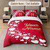Love Hearts Theme Custom Text Or Name 3Pcs Bedding Set 1 Flat Sheet & 2 Pillowcases Personalized Home Bedding