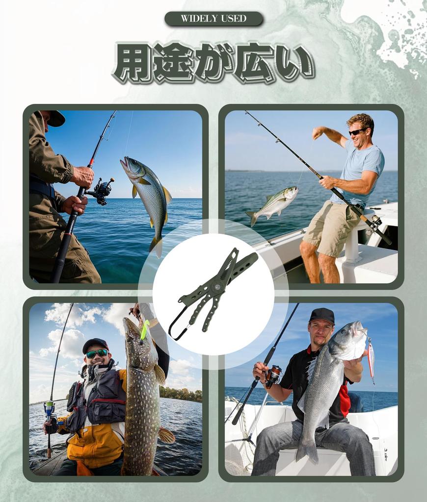 Fish Fish Fish Alligator Strong Lightweight Fish Grip with Fishing Gear Catcher, Grip, Grabber, Grip, Hold, Non-Slip, Aluminum, Tooth-Shaped Design,
