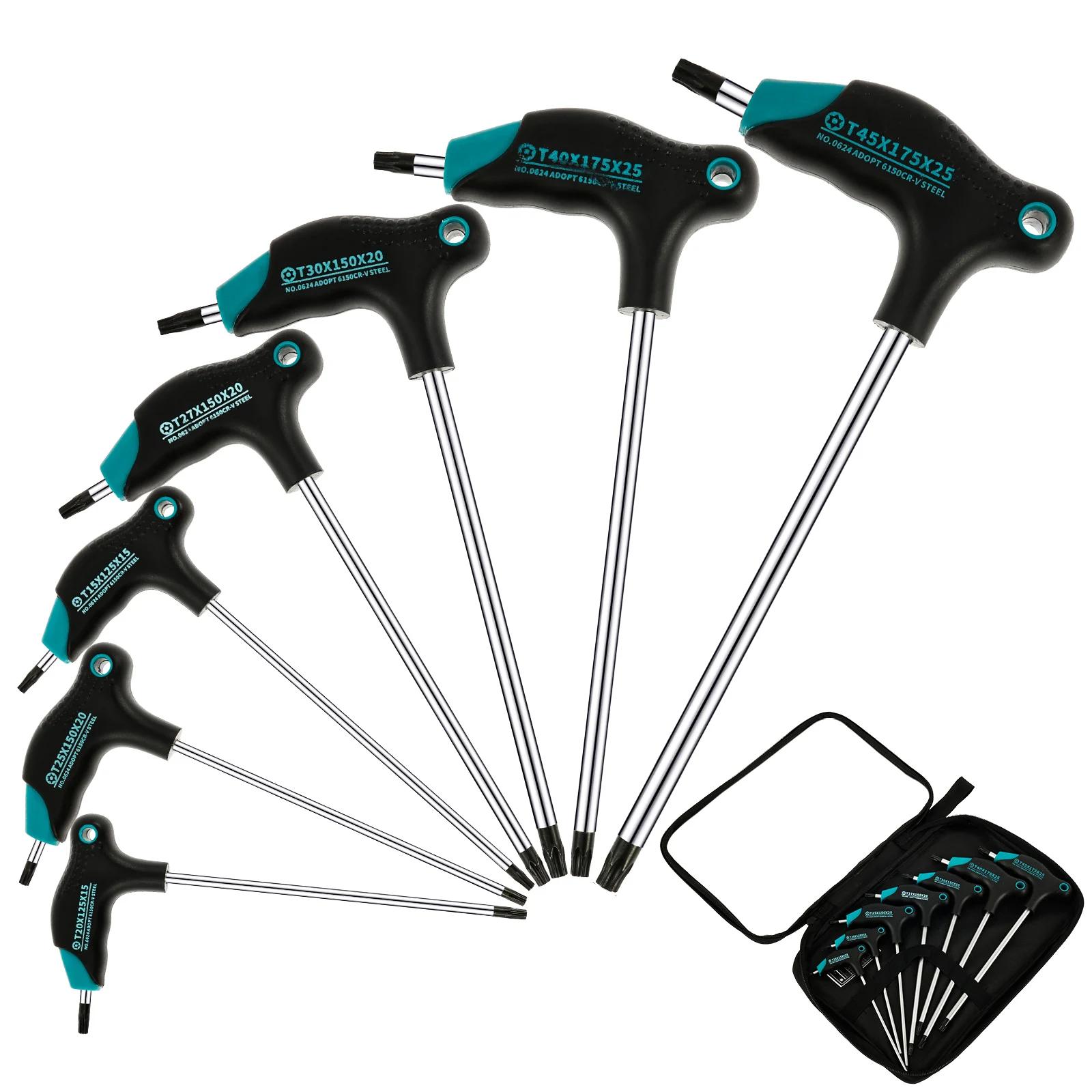

7Pcs Magnetic T Handle Wrench Set Sturdy T Handle Hex Screwdriver Set Screwdriver Kit with Ergonomic Grip for Machine Repair темно-зеленого
