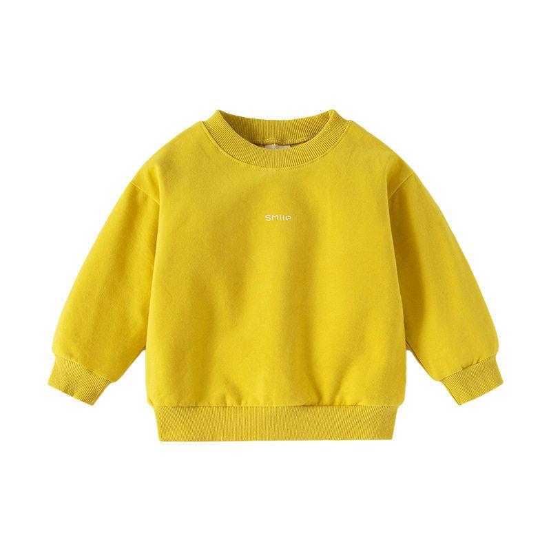 Children's round Neck Hoodie Spring and Autumn Children's Clothing Korean-Style Boys and Girls Letters Print Top Baby Casual Pullover