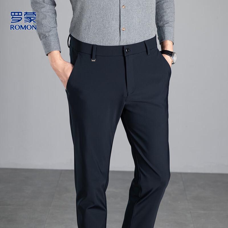 Romon Men's Business Casual Straight-Fit Pants