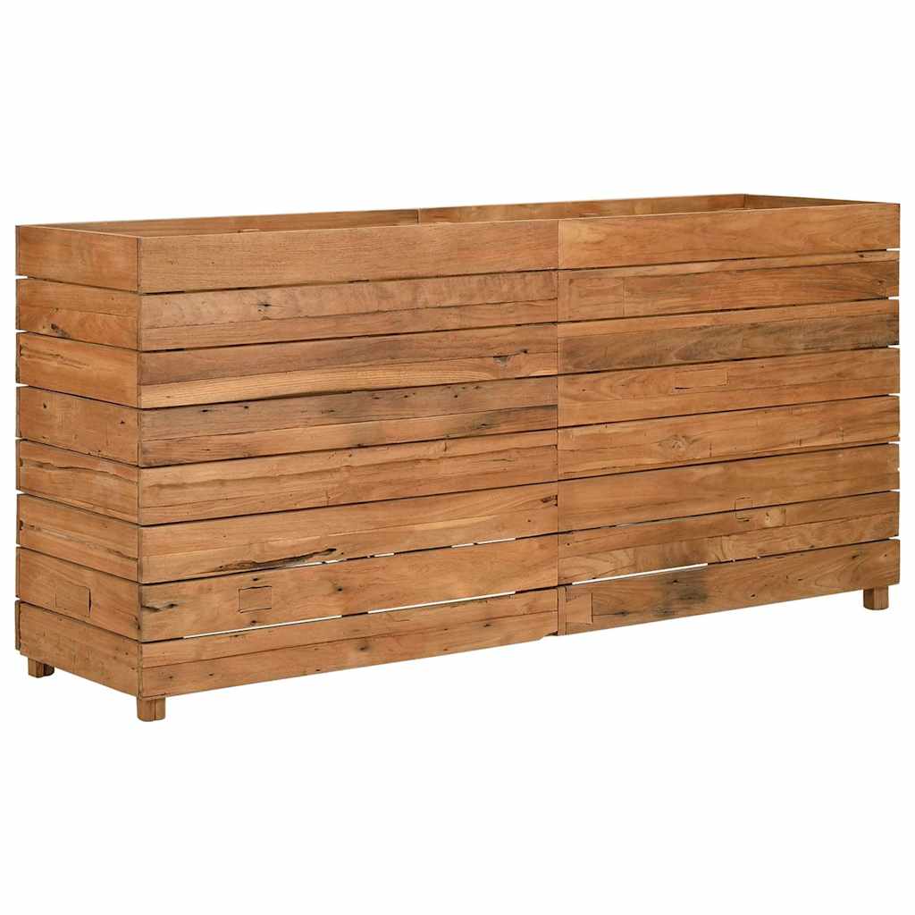 Raised Garden Bed 150 X 40 X 72 Cm Teak Reclaimed Wood and Steel