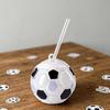 500ml Soccer Straw Water Bottle Leak Proof Sealed Plastic Portable Drinking Cup for Gym Hiking Travel Use