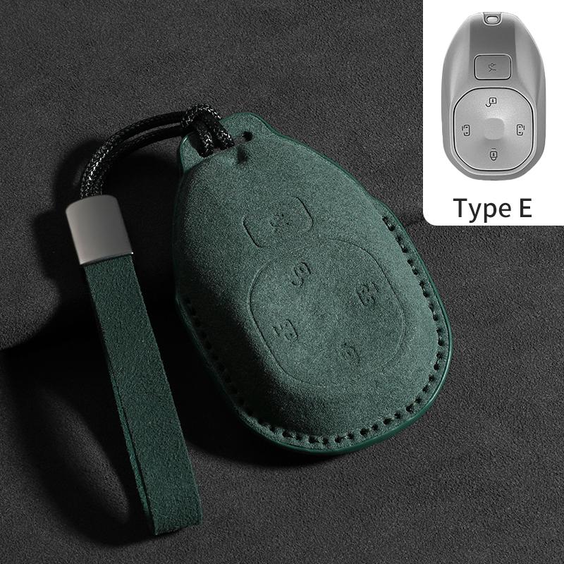 Leather Car Key Case Protective Cover for GAC Trumpchi S7 2025 2026 Remote Key Box Synthetic Suede Protection Shell Keychain