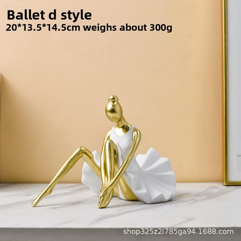 Simple and Creative Abstract Figure Ballet Resin Handicraft for Living Room Bookcase Decoration and Art Piece