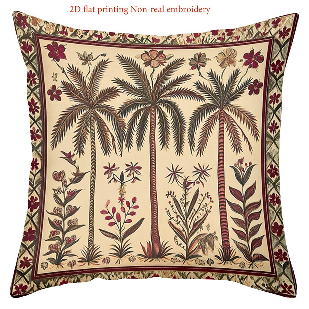 2D Flat Printed Palm Tree Patterned Cushion Covers Polyester pillowcase, sofa decorative cushion cov Headboard Pillow